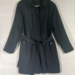 London Fog SHORT BELTED WOMEN TRENCH COAT BLACK PETITE LG PREOWNED Photo 0