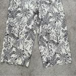 Tahari  Women’s 100% Linen Wide Leg Pants Pull On High Rise Crop Printed XL Photo 3