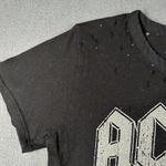 Chaser AC/DC Shirt Womens Small  Black Let There Be Rock Distressed Paint Tee Photo 4