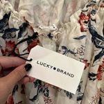 Lucky Brand | White Floral Puff Sleeve Open Tie Back Mini Dress Size S NWT Photo 8