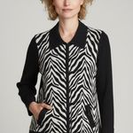 Misook  Black & White Zebra Print Knit Jacket – Size Small Petite Photo 0