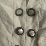 Roz & Ali  Women 3/4 Sleeve Open Front Jacket Cream Size L Military Style Jacket Photo 5