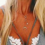 Gold Horn & Star Boho Choker Necklace Photo 0