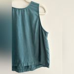 Loft  Dusty Teal Smocked Back Tank Top, Size Medium Photo 5