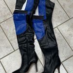 Faux Leather Motocross Thigh High Boot (New) Size 8/39 Black Photo 1