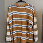 American Eagle  Orange Striped Sweater Photo 3
