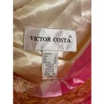 Victor Costa Y2K Pink and Yellow Paisley Silk Party Dress 12 Photo 2