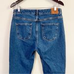 ZARA  Medium Blue Wash Raw Hem Straight Leg Jeans Size 10 Cotton Photo 4