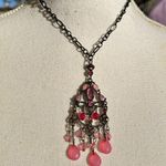 Dolls Kill Chandelier cottage core Victorian Necklace with Pink Accents Photo 1