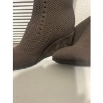 Eileen Fisher Kasana Chocolate Brown Knit Wedge Boots Mesh Stretch VNC 6.5 Photo 2