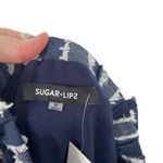 Sugar Lips Sugar+Lips Navy Blue Striped Sleeveless Romper Cotton Linen NWT Womens Medium Photo 3
