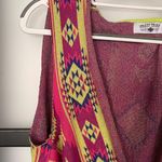 Crazy Train  Bohemian Aztec Vest - assymetrical Lime & Pink Photo 2