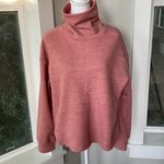 SheIn Heather Pink Cropped Boxy Funnelneck Raw Hem Sweatshirt Size Large Photo 5