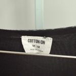 Cotton On Y2K baby Tee cropped Mesh Button Up Crop Top Gray size M Photo 3