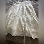 Levi's LEVI’S Ivory Sleeveless Lace Eyelet Tiered Sun Dress Summer Women’s Sz S EUC Photo 7