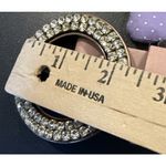 Amsterdam Heritage Luxe 80 US Medium Pink Rhinestone Italian Leather Belt Preppy Photo 6