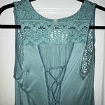 Tiny  Button Front Criss Cross Tie Back Sleeveless Top Photo 6