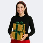 Antonio Melani Black 100% Cashmere Crewneck Sweater Size M Photo 8