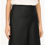 J.Crew  Petite Slip Midi Skirt Satin Elastic Waist Classic Black High Rise SP NWT Photo 2