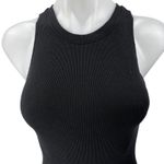 Aritzia Wilfred Free Black Ribbed Knit Round Neck Sleeveless Tank Bodysuit Top S Photo 2