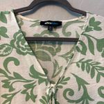 Alice Blue ⭐️ cream and green floral tie front puff sleeve blouse size xl Photo 1