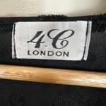 Vintage 4C London 2 Piece Jacket Top Set Womens M Black Burnout Velvet Floral Size M Photo 9