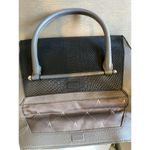 Vince Camuto Addy Leather Satchel Purse Black Gray Large Bag Interior Pristine Photo 5