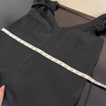 Line and Dot  jumpsuit, cropped wide leg, ruffled straps, relaxed fit, black, S Photo 11