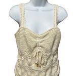 Rachel Zoe ‎ Boho Crochet Crop Babydoll Top L Ivory Indie Sleaze Coquette Resort Photo 6