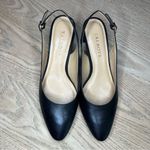 Talbots  Kelsey Slingback Pumps Black Nappa Leather Almond Toe Women’s Size 6.5 Photo 4
