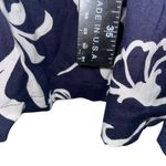 Moon Orchid Navy Floral Maxi Skirt Tiered Ruffle Elastic Waist XXL Blue Photo 4