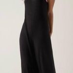 Athleta  Black Nighttime Bliss Sleep Romper Jumpsuit Lingerie PJ wide leg stretch Photo 0