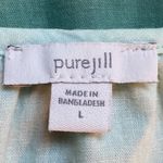 J. Jill Women's Ombre Long Sleeve Scoop Neck Linen Blend Button Up Blouse Size L Green Size L Photo 6