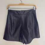 Faux Crocodile High Waist Shorts NWOT Black Size M Photo 4
