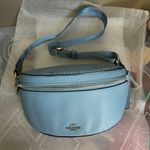 Coach 39939 Women's Silver/Slate Peppled Leather Fanny Crossbody Bag Belt Bag Photo 0