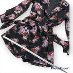 Tobi chiffon floral print faux wrap romper, long slit sleeve, lined, XS Photo 7