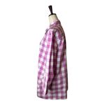 Tyler Boe Shirt Women Medium Purple White Gingham Long Sleeve Button Down Tunic Photo 4
