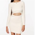 Wilfred Free Long Sleeve Ribbed Knit Cutout Mini Dress Light Cloud Blue 2XS XXS Photo 10