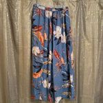 Patrons of Peace Light Blue Floral Tropical Flowy Side Slit Maxi Skirt Small Photo 1