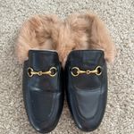 BaShafanni fur lined horsebit mules 39 Black Size 8.5 Photo 11