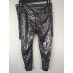 PINK - Victoria's Secret Pink Victoria’s Secret Silver Metallic Cutout Crop Leggings Workout‎ Gym Size M Photo 4