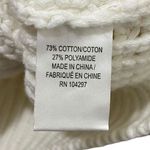 Milly  Chunky Knit White Cropped Fisherman Sweater Pullover Women’s Size P Photo 7