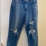 Hollister Womens Denim Mom Jeans 15R 32x27 Ultra High Rise Crop 32” Flowers Photo 0