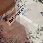 Reformation  Winslow Chiffon Maxi Wrap Dress Macadamia XS White Blue Floral Tulip Photo 10