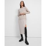 Theory  Midi Sweater Dress in Oatmeal Combo Twill Size P Retail $475 Photo 4