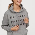H&M 'Friends' Sweatshirt Embroidered Grey Hoodie Photo 0