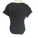 Converse One Star women's medium black short sleeve stretchy pullover top casual Photo 3