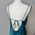 Resa Madison Spaghetti Strap Midi Slip Dress in Emerald Green Medium NWT Photo 5