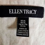 Ellen Tracy  Womens 100% Linen Tunic Olive Office Wear Top Size‎ XL Zipper Front Photo 4