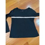 Loft  Womens Black Long Sleeve Scoop Neck Basic T Shirt Top Size M Photo 4